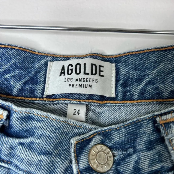 Agolde Jamie Feel Good Jeans High Rise Women’s 24 Distressed Ripped Americana - Picture 6 of 10